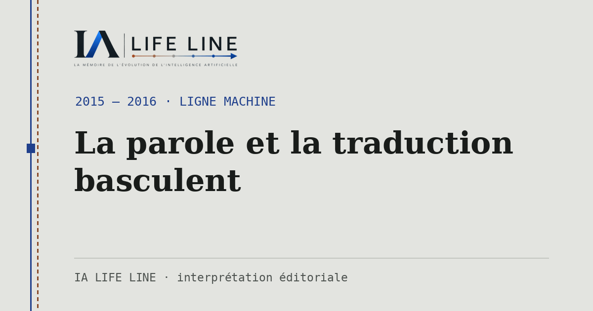 Carte de partage : La parole et la traduction basculent — 2015 — 2016 · IA LIFE LINE
