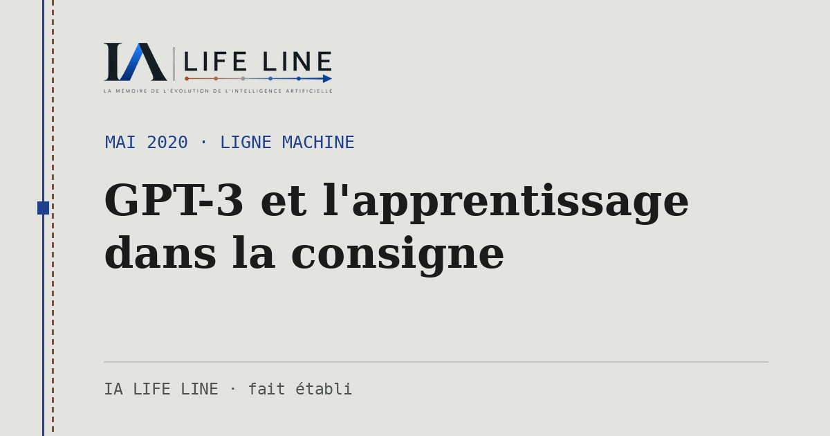 Carte de partage : GPT-3 et l'apprentissage dans la consigne — mai 2020 · IA LIFE LINE