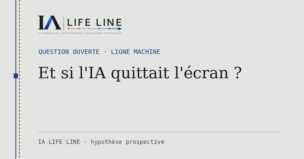 Carte de partage : Et si l'IA quittait l'écran ? — Question ouverte · IA LIFE LINE