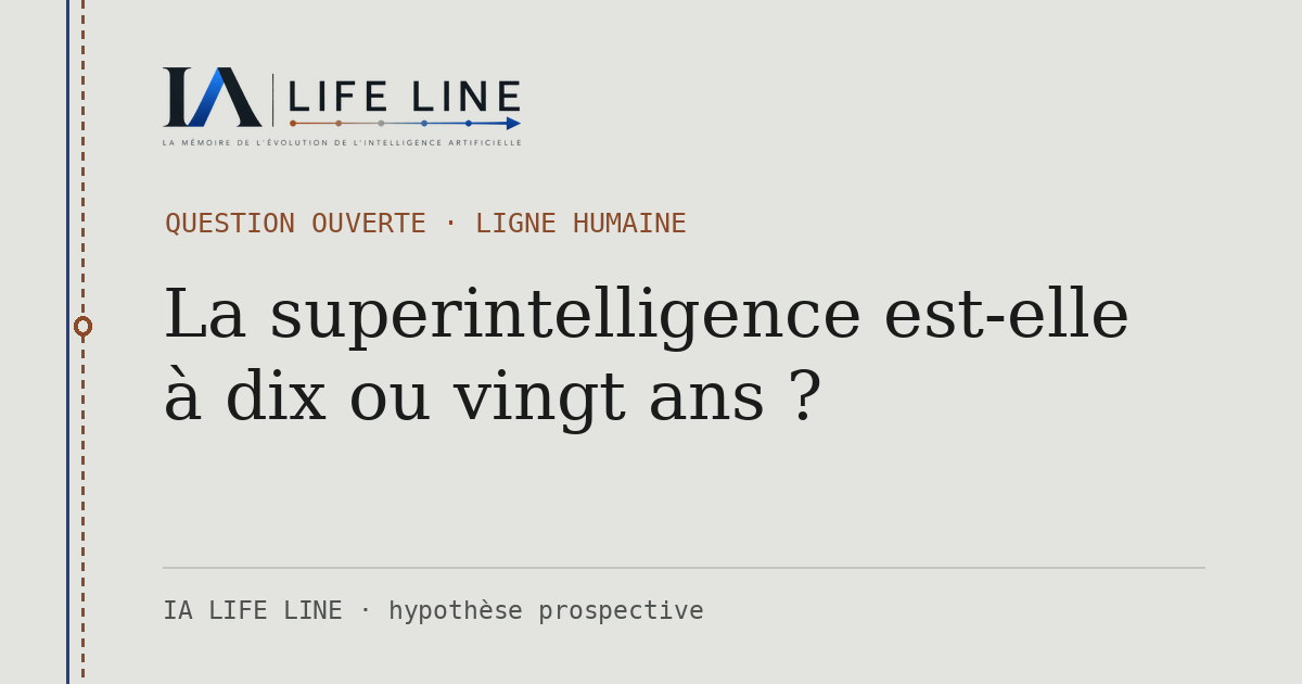 Carte de partage : La superintelligence est-elle à dix ou vingt ans ? — Question ouverte · IA LIFE LINE